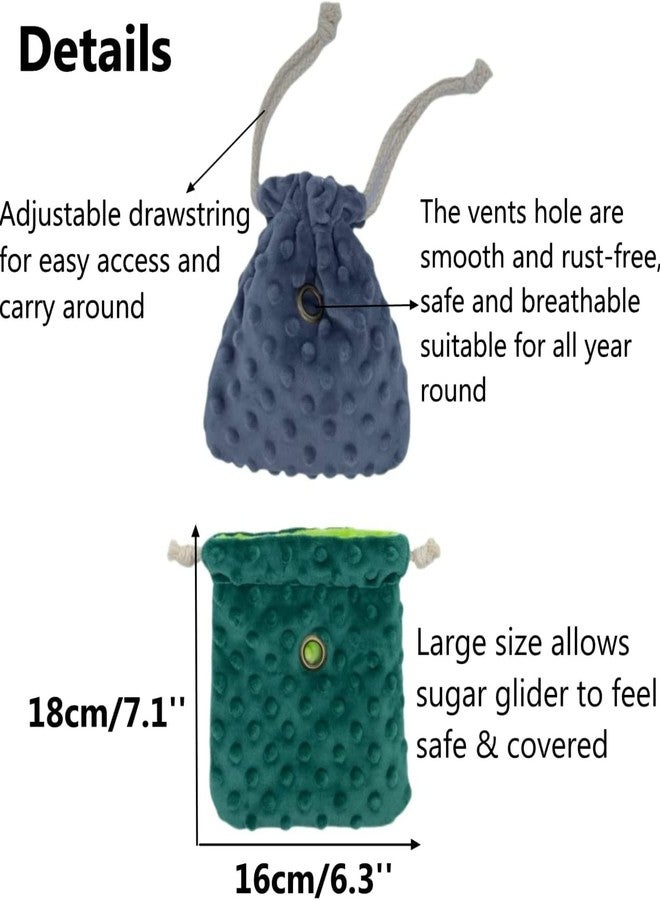 WCDJOMOP 2 Pack Sugar Glider Bonding Pouch - Soft Sleeping Pouch with Breathable Vent & Drawstring Portable Travel Bag Small Animal Carrier for Sugar Glider Squirrel Hamster Rats Hedgehog Bird Parrot (2 Pack) - Image 2